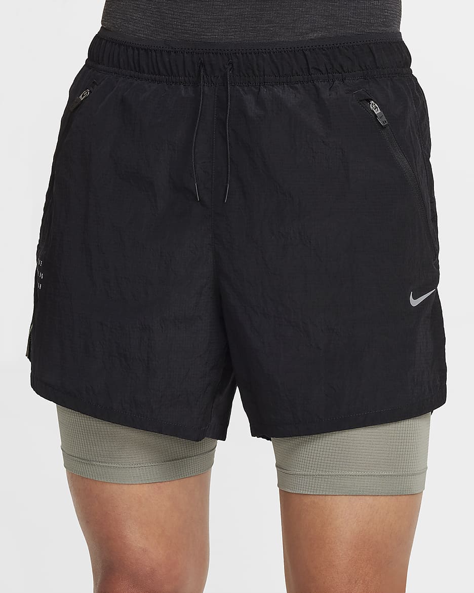 Nike Stride Running Division Men s 12.5cm approx. Dri FIT Water Repellent 2 in 1 Running Shorts